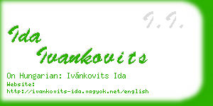 ida ivankovits business card
